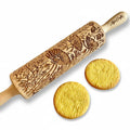 WILD POPPY Embossing Rolling Pin with Flowers Pattern. Dough and Clay Roller for Embossed Cookies and Pottery. Cookie and Ceramic Stamp. Backing Gifts for Women by Algis Crafts