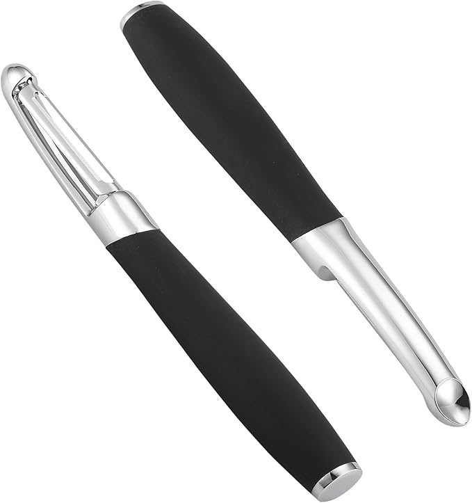 HOULIME Premium Stainless Steel Swivel Vegetable and Fruit Peeler, Ergonomic Non Slip Handle
