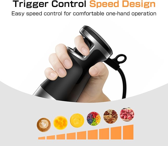 Turelar Immersion Blender Handheld 3-in-1 Hand Blender Set 1100W Heavy Duty