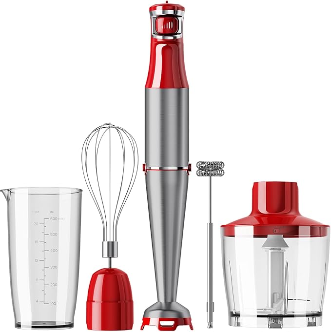 Turelar Immersion Blender Handheld Corded, 1100W 5 in 1 Hand Blender Set