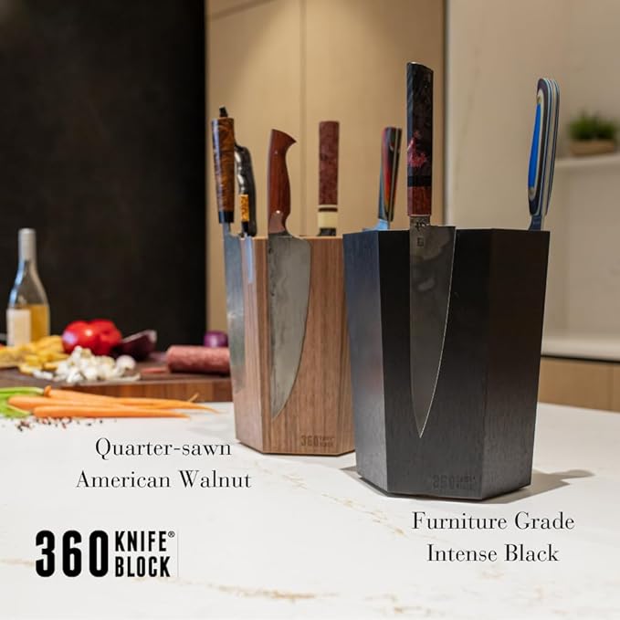 360KnifeBlock® - The 360KB™ (bamboo) ROTATING Magnetic Knife Block