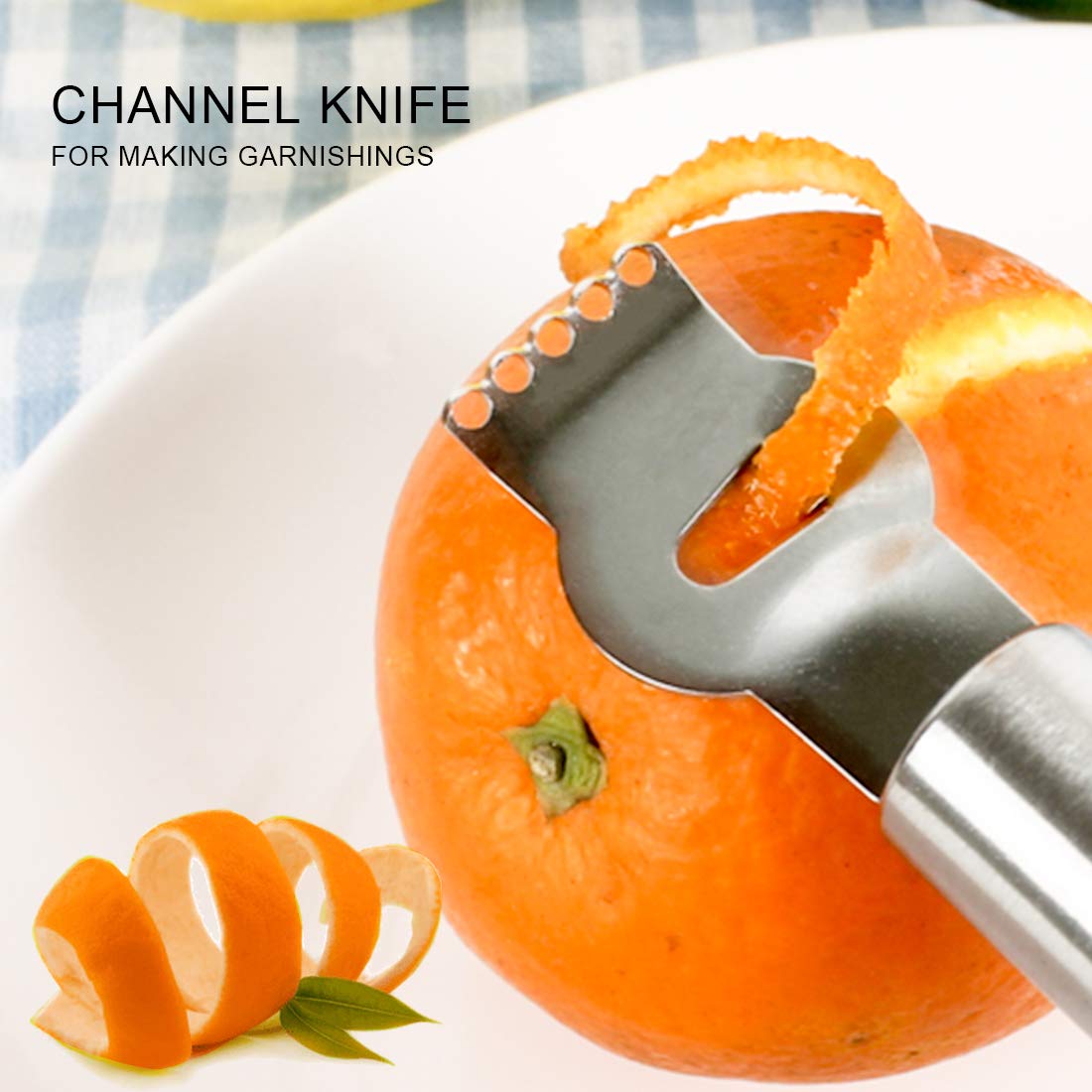 Livtor Stainless Steel Lemon Zester Grater, Lemon zester tool,citrus zester tool for Orange Citrus Peeler with Channel Knife