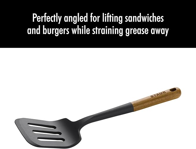 Staub Silicone Spatula, Cooking Utensil, Non-Stick, Black