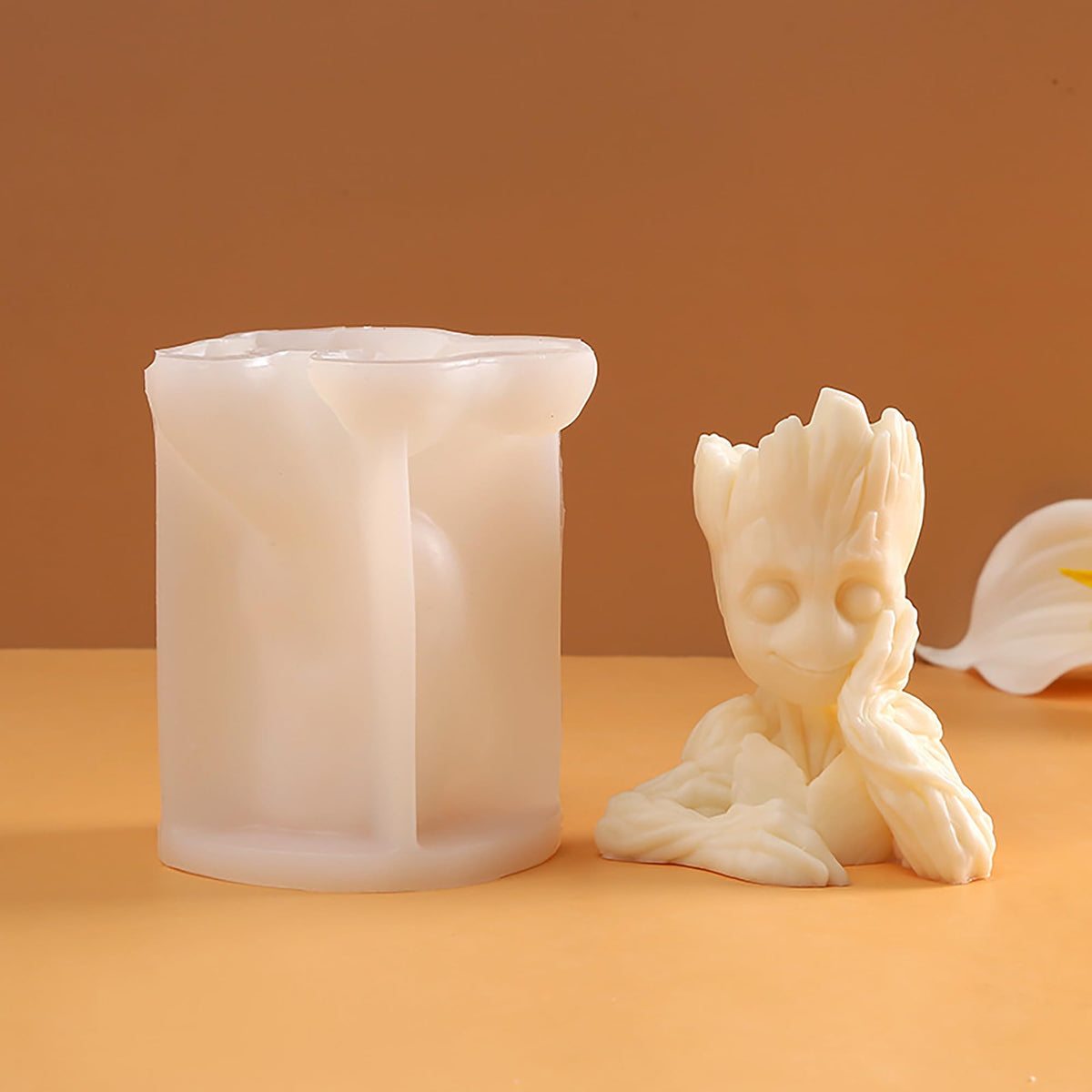 Flower Petal Cylinder Candle Mold - Resin Casting Silicone Molds for Home Decor & Candle Making Wave Spiral Mold
