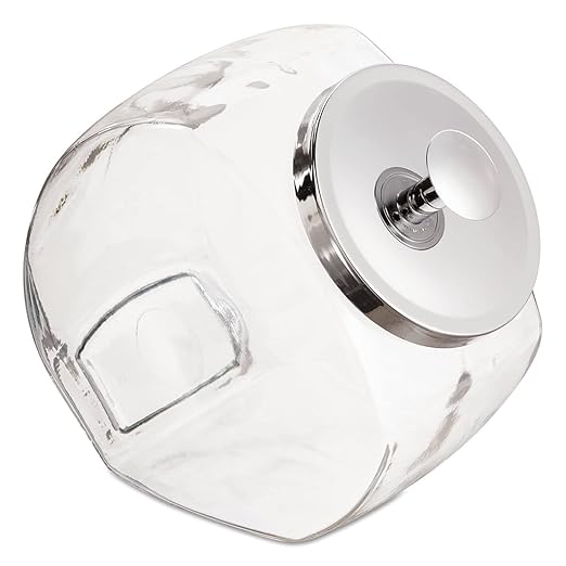 Anchor Hocking 69857R Penny Candy Storage Jar with Chrome Cover, 1/2 gallon, 6-2/5" Height, (Case of 4)