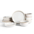 Stone Lain Slate 12-Piece Dinnerware Set Stoneware, Plates and Bowls Set, Dishwasher and Microwave Safe, Dish Set for 4, White