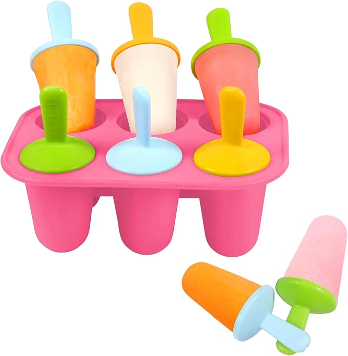 Silicone Popsicle Molds for Toddlers, 6-Cavity Mini Popsicle Molds