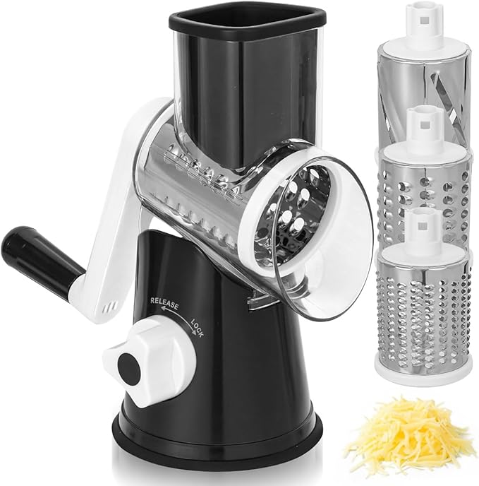 Rotary Cheese Grater Hand Crank - Cheese Shredder Hand Crank with Handle