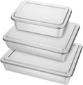 XLIUAX 3 Set Cake Pan with Lid, 13/11/9 Inch Rectangle Cake Pans Sets