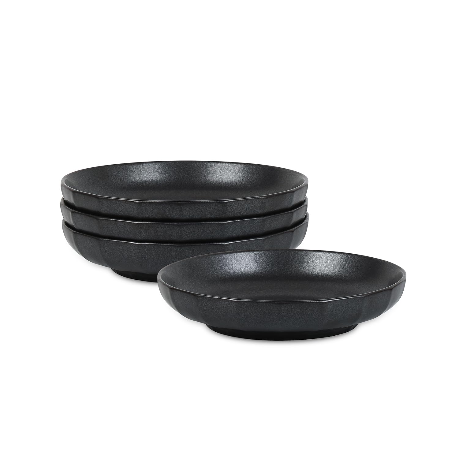 Stone Lain Rio 4-Piece Pasta Bowl Set Stoneware, Black