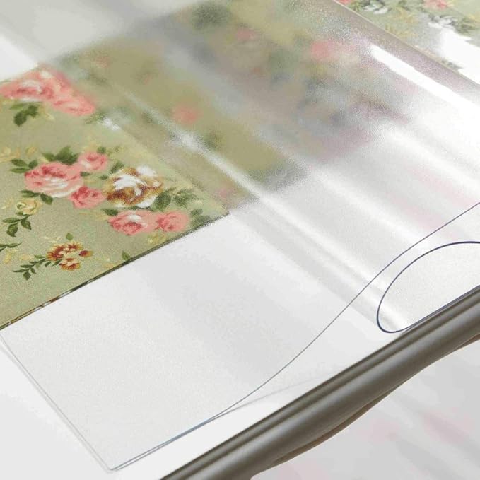 NECAUX Frosted PVC Table Cover Protector 42 x 91 Inch 1.5mm Thick