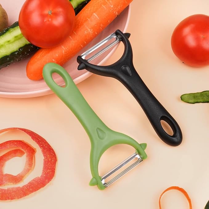 AUAUY 2PCS Potato Peeler, Y-Shaped Swivel Vegetable Peeler, Green + Black