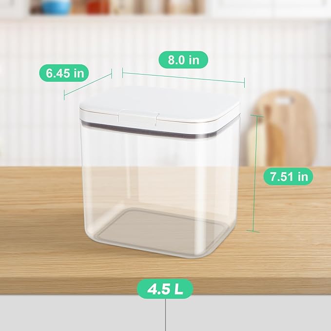4.75 Qt Rice Flour Container Dog Food Storage Holder with Flip-up Lid Scoop