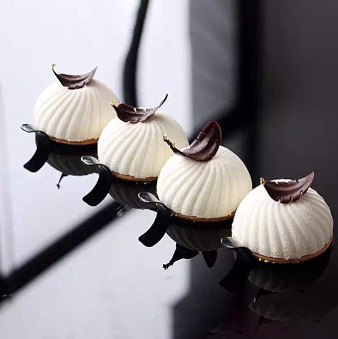 OCPO Kitchen 3D Spiral Silicone Mold for Baking Mousse Cake, 6 Cavities