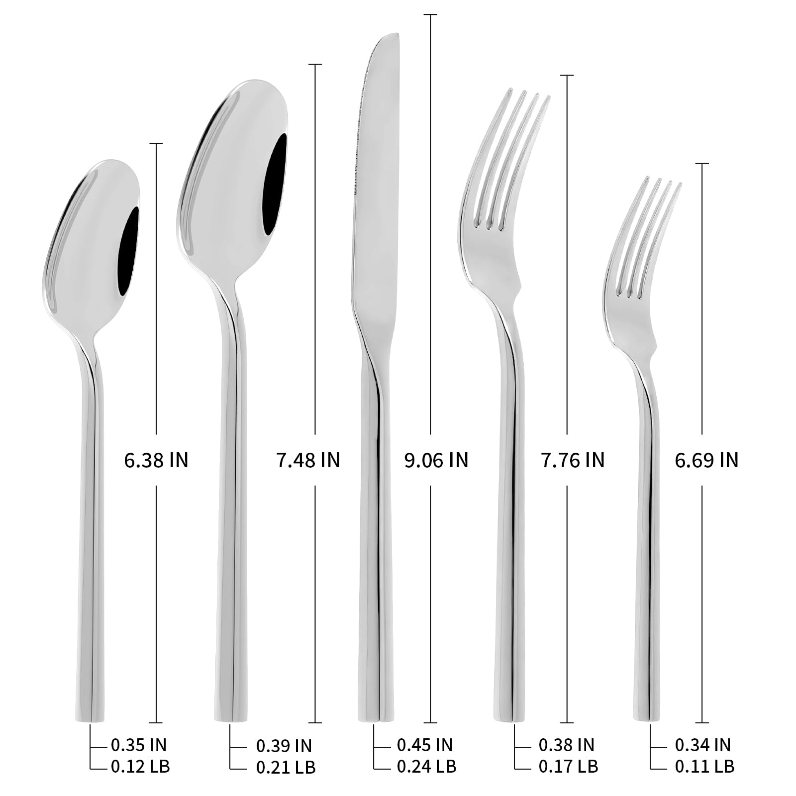 Kelenfer Silverware Set with Hexagon Handle 20 Piece Service for 4