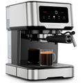 Chefman CraftBrew Espresso Machine, 15-Bar Pump Digital Espresso Maker w/Steam Wand for Latte & Cappuccino, Compact Espresso Coffee Machine w/ 1.5L Removable Water Reservoir - Stainless Steel