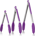 U-Taste Kitchen Tongs for Cooking, 600ºF Heat-Resistant Tps, 3Pcs/Purple