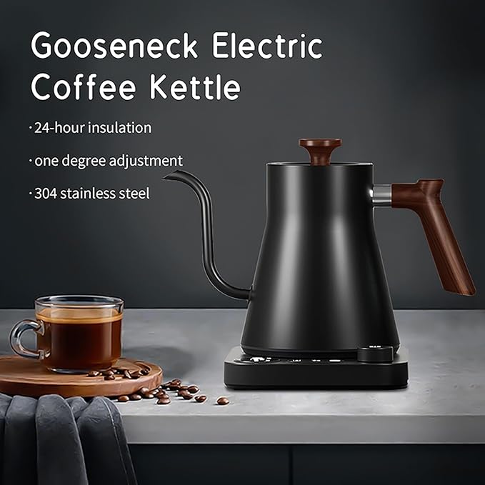 Gooseneck Electric Kettle, Black, 0.9L