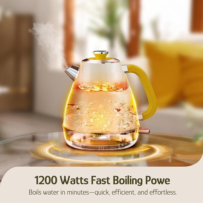 Hazel Quinn X Eduardo Recife Retro Electric Kettle with Thermometer, Floral