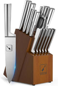 imarku Knife Set - Kitchen Knife Set 15 Pieces Japanese Stainless Steel Knife Block Set with Sharpener - Dishwasher Safe Kitchen's Knives - Ultra Sharp Chef Knife Set for Kitchen, Utility Knives