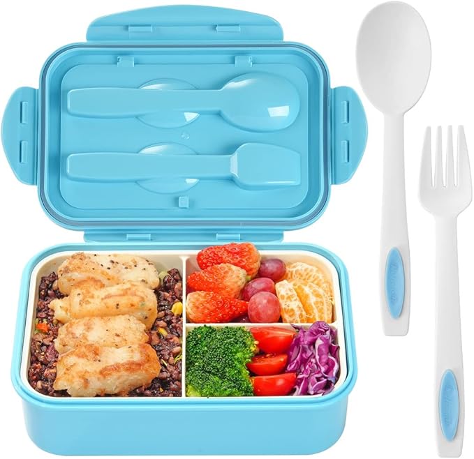 LOVINA Bento Lunch Box for Adults Kids - 1100ML/Built-in Utensil, BPA-Free