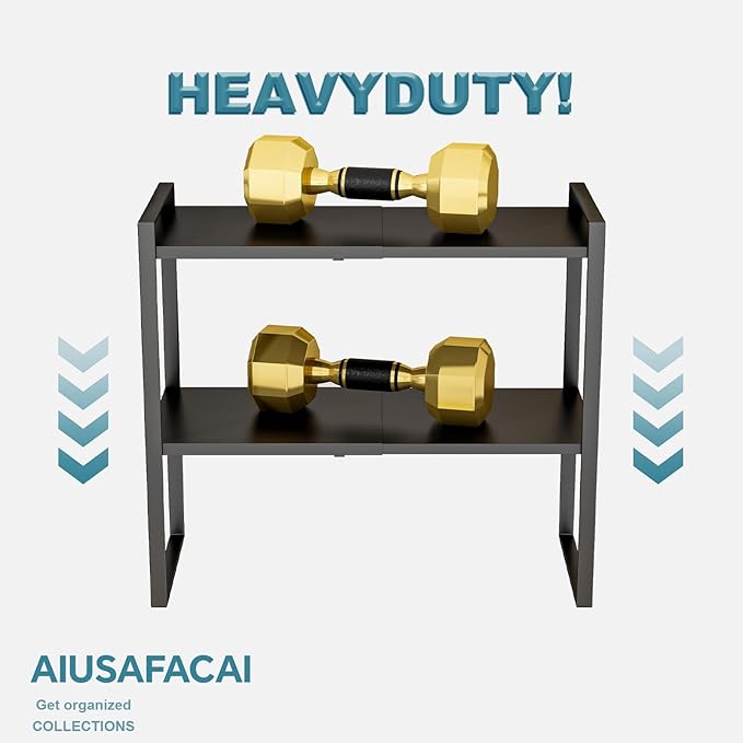 Aiusafacai Cabinet Shelf Expandable Height Adjustable Organizer Riser for Kitchen Cabinet Pantry Cupboard Under Sink Countertop Organization