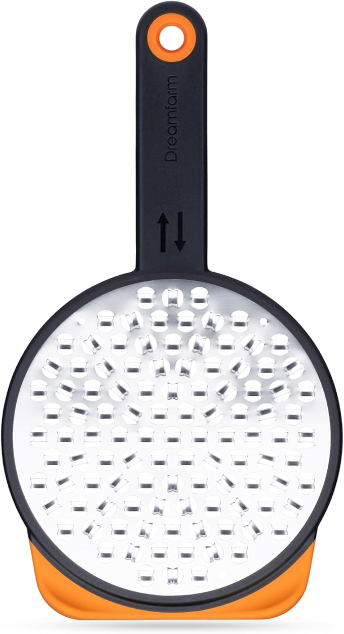 Dreamfarm Ograte Double Sided Cheese Grater - 6mm Coarse Grating, Orange