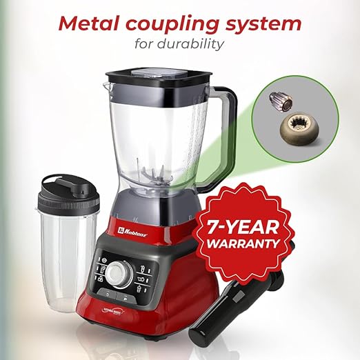 Koblenz Bob Countertop Blender, 1400W, 68 oz, Black/Red, LKM-9608