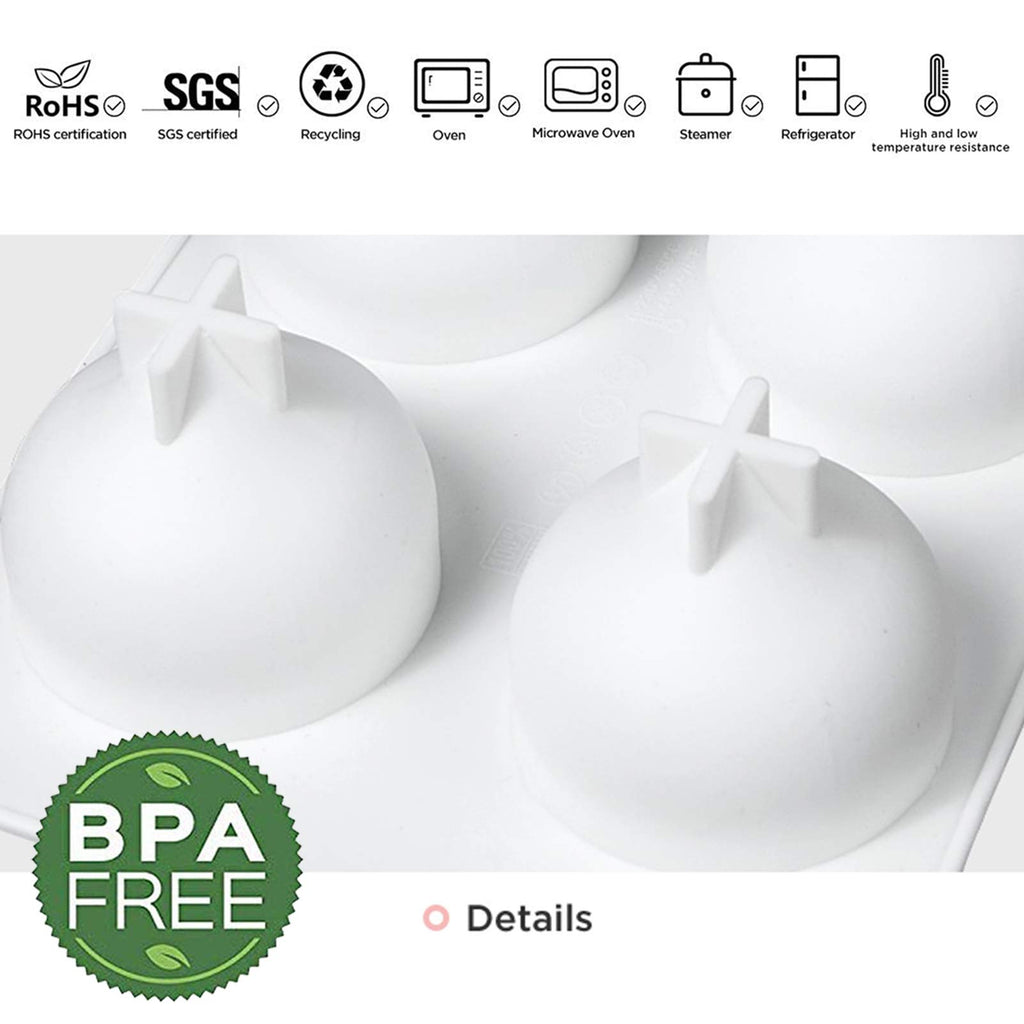 OCPO Kitchen Teardrop Silicone Mold for Baking Mousse Cake, 6 Cavities