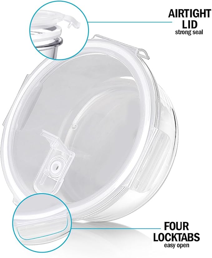 Igluu Meal Prep Round Glass Containers with Air Vent Lids (5 Pack) – 32oz