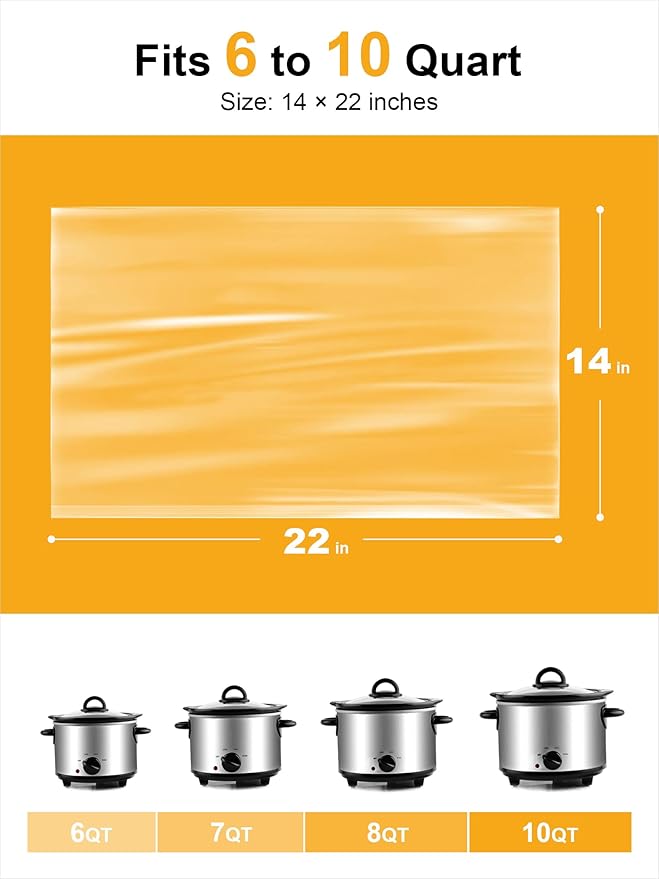 SMARTAKE Slow Cooker Liners, Large Size 14"x 22" 60 Liners
