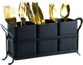 NelyBet Flatware, Cutlery,Kitchen Utensil & Silverware Caddy Organizer Bin Holder for Forks, Spoons, Knives - Perfect for Kitchen Countertop- Black