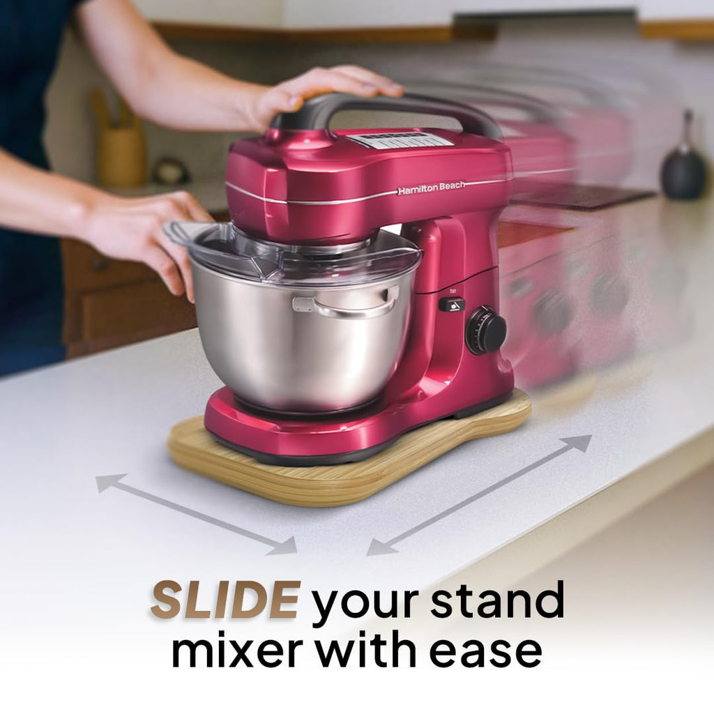 Ibyx Elegant Sliding Tray - Compatible with 4 Qt Hamilton Beach Stand Mixers and Other Heavy Appliances (Natural)