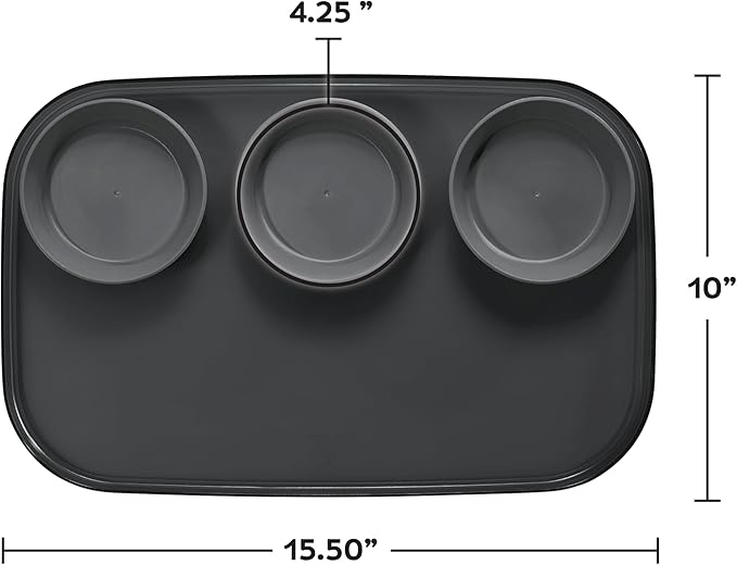 madesmart dipware 3 Bowl Serving Tray, Stackable & Removable Dip Bowls for Charcuterie, Guacomole, Snacks, Veggies, Premium Dishwasher & Microwave Safe, Multipurpose Plate & Bowl, Lime