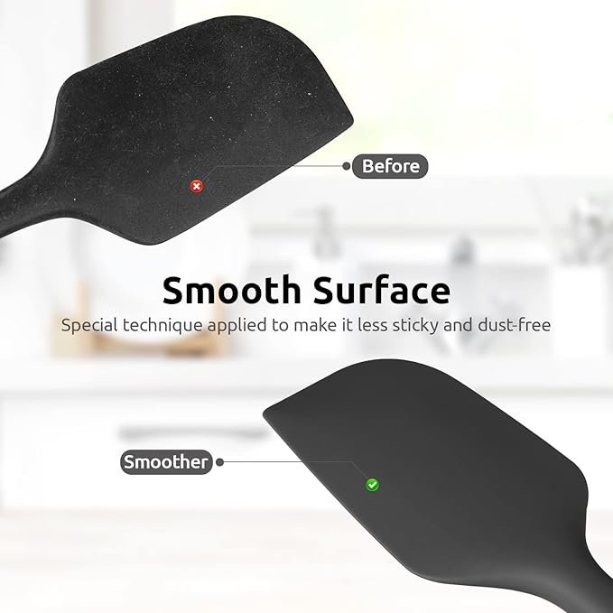 U-Taste 14in Extra Large Silicone Spatula, 480°F Heat Resistant, Black