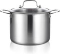 DELARLO Tri-ply Stainless Steel 12 Quart Heavy Duty Induction Stock Pot