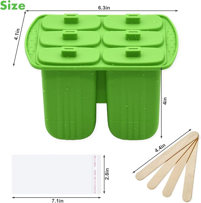 Bangp Popsicle Molds 6-cavity,Non-BPA Silicone Ice Pop Maker