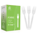 Heavy weight Compostable Froks [500Pcs] Heavy Duty Forks Disposable Utensils, BPA-Free, Heat Resistant, Eco Friendly Disposable Forks Bulk, No Plastic Disposable Cutlery for Party, Office & Picnic