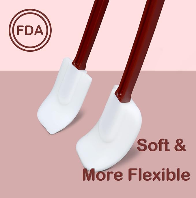 MYTASUY 14 INCH Silicone Spatulas Heat Resistant Heavy Duty Rubber Spatulas Commercial Spatulas Set for Kitchen Use Silicone Cooking Utensils Sets of 2