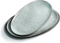 famiware Serving Platters Set of 3 Sizes - Oval, Grey
