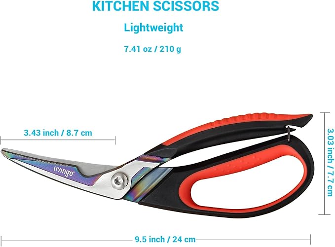 LIVINGO 9.5" Heavy Duty Kitchen Scissors Titanium Coated Poultry Shears
