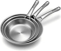 VocVoi Stainless Steel Pan, 12 Inch with Lid Stainless Steel Frying Pan, Non Toxic Tri-Ply Skillet, PFOA&PTFE Free, Oven and Dishwasher Safe, Induction Compatible