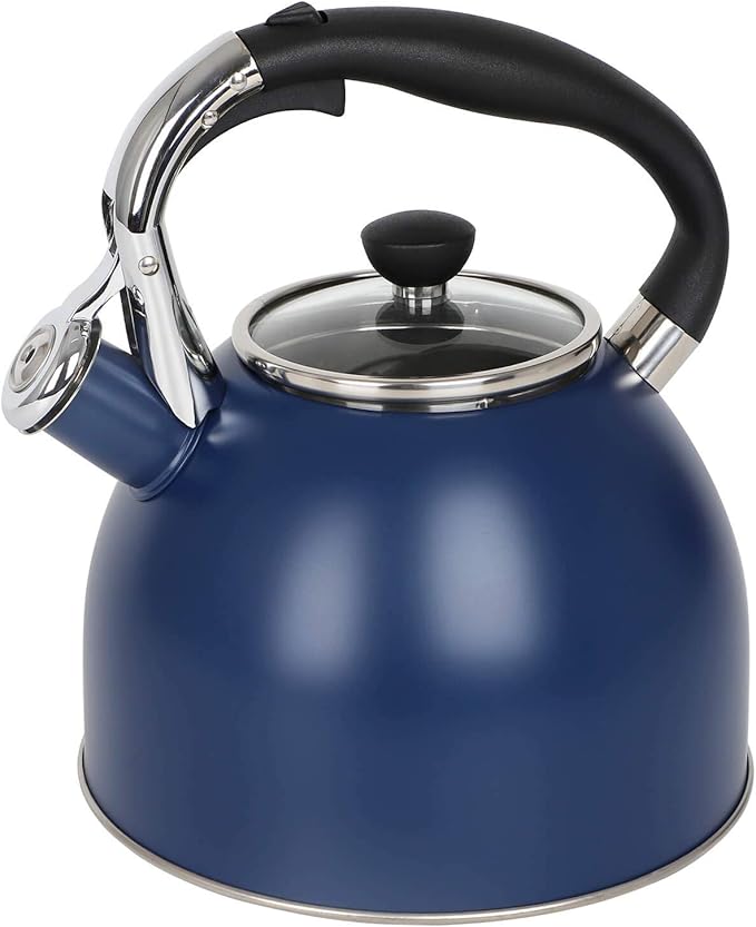Rorence Whistling Tea Kettle for Stove Top, 2.6QT Stainless Steel Tea Pot