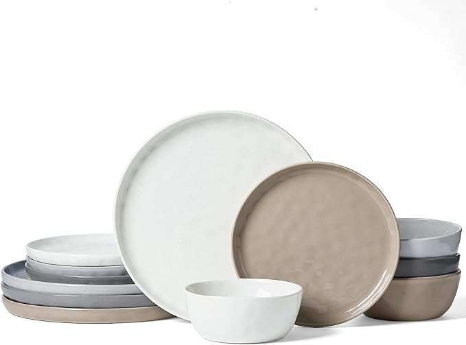 Famiware Mars Stoneware Dinnerware Set for 4, Multi-color