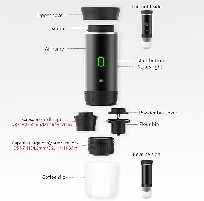 Decdeal Coffee Machine Coffee Maker Work With Capsule and Ground Coffee