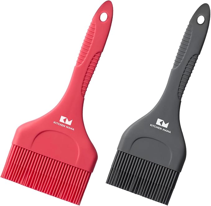 Kitchen Mama Platinum Silicone Extra Wide Pastry & Basting Brush Set