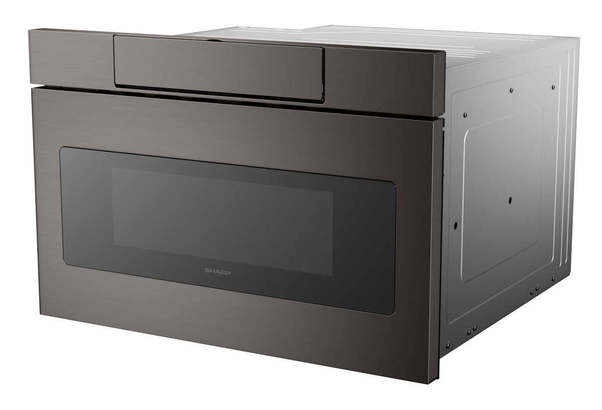 SHARP SMD2470AH Microwave Drawer Oven, 24-inch, 1.2 Cubic Feet, 950 Watt, Concealed Control Panel with Digital LCD Display, Black Stainless Steel
