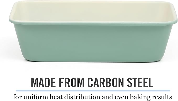 Martha Stewart Gallen 9 Inch Nonstick Carbon Steel Loaf Pan – Teal, Durable Bakeware for Even Baking and Easy Release