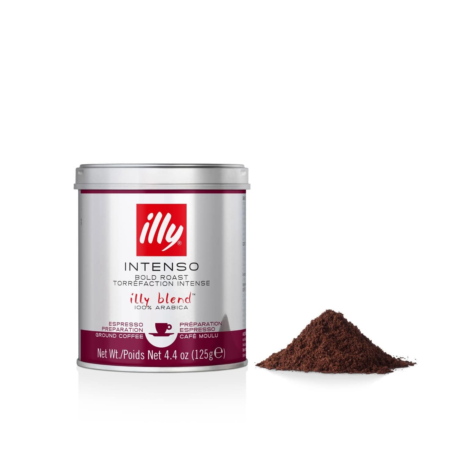 illy Ground Espresso Coffee, Intenso Dark Roast, 4.4 oz