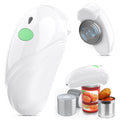 HuiJuKeJi Electric Can Opener, Rechargeable Automatic Can Opener for Seniors with Arthritis, One-Touch Hands-Free Can Opener for Almost Can Sizes, Smooth Edge & Food-Safe Kitchen Gadgets-White